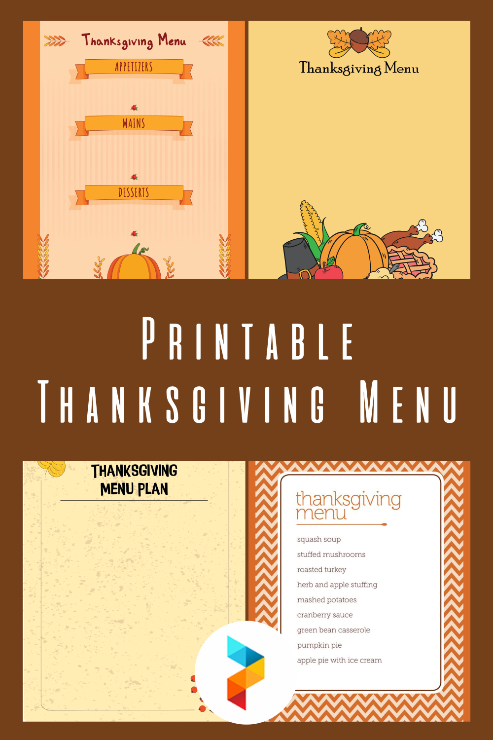 Printable Thanksgiving Menu