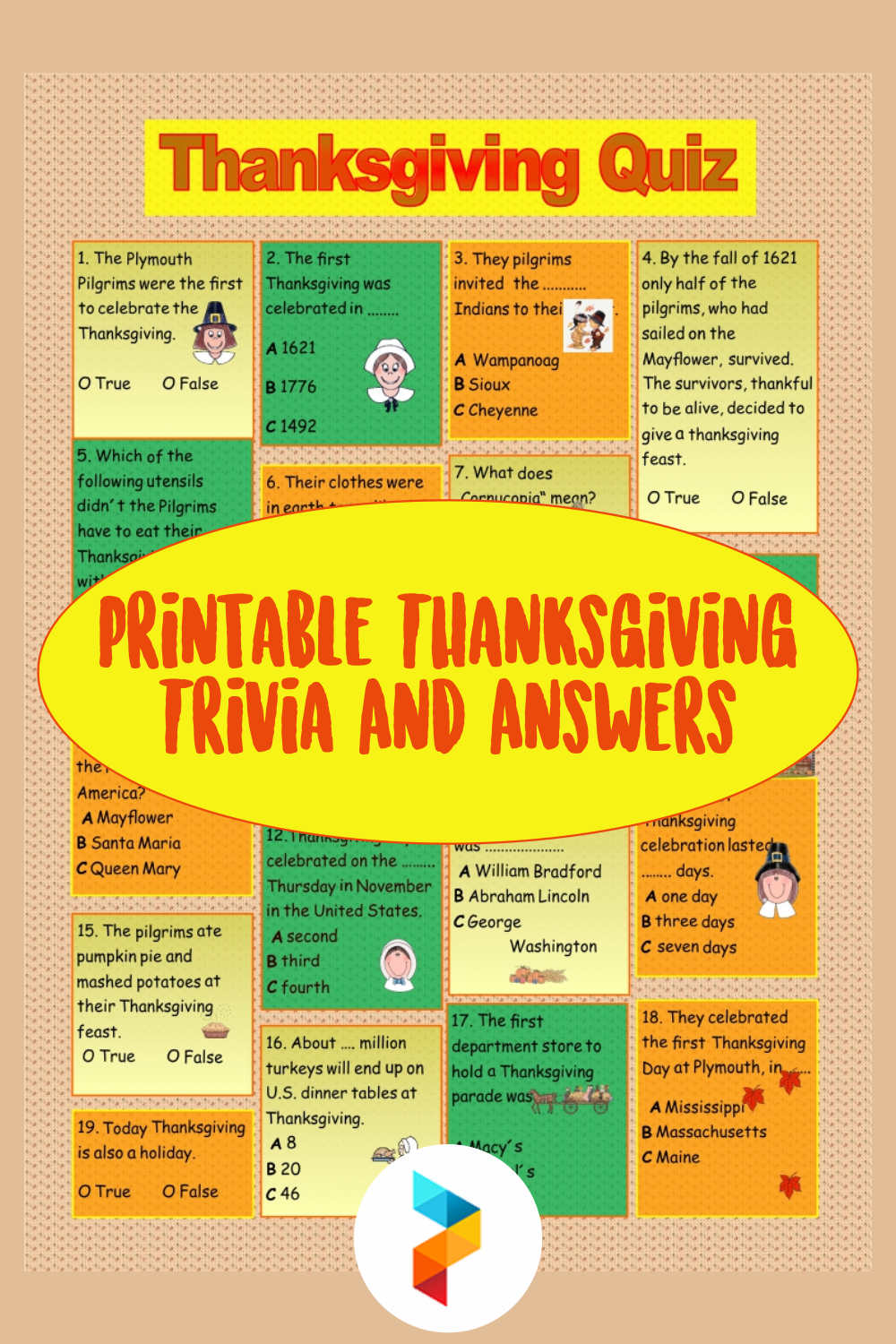 10 Best Printable Thanksgiving Trivia And Answers PDF for Free at