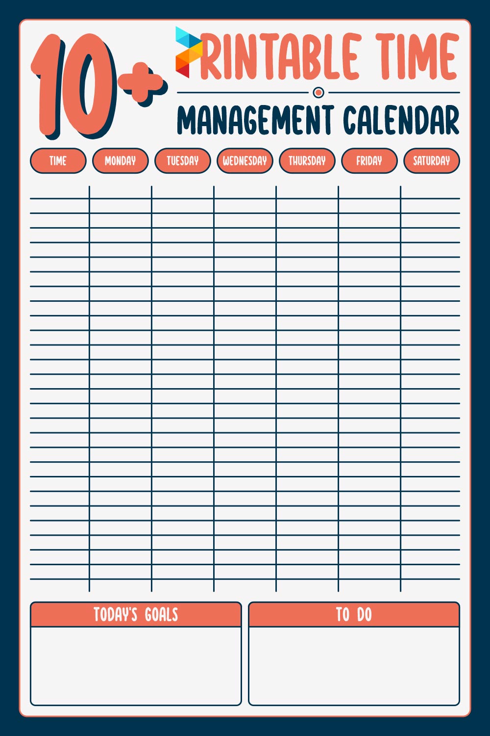 Best Free Printable Time Management Calendar Printablee Com My