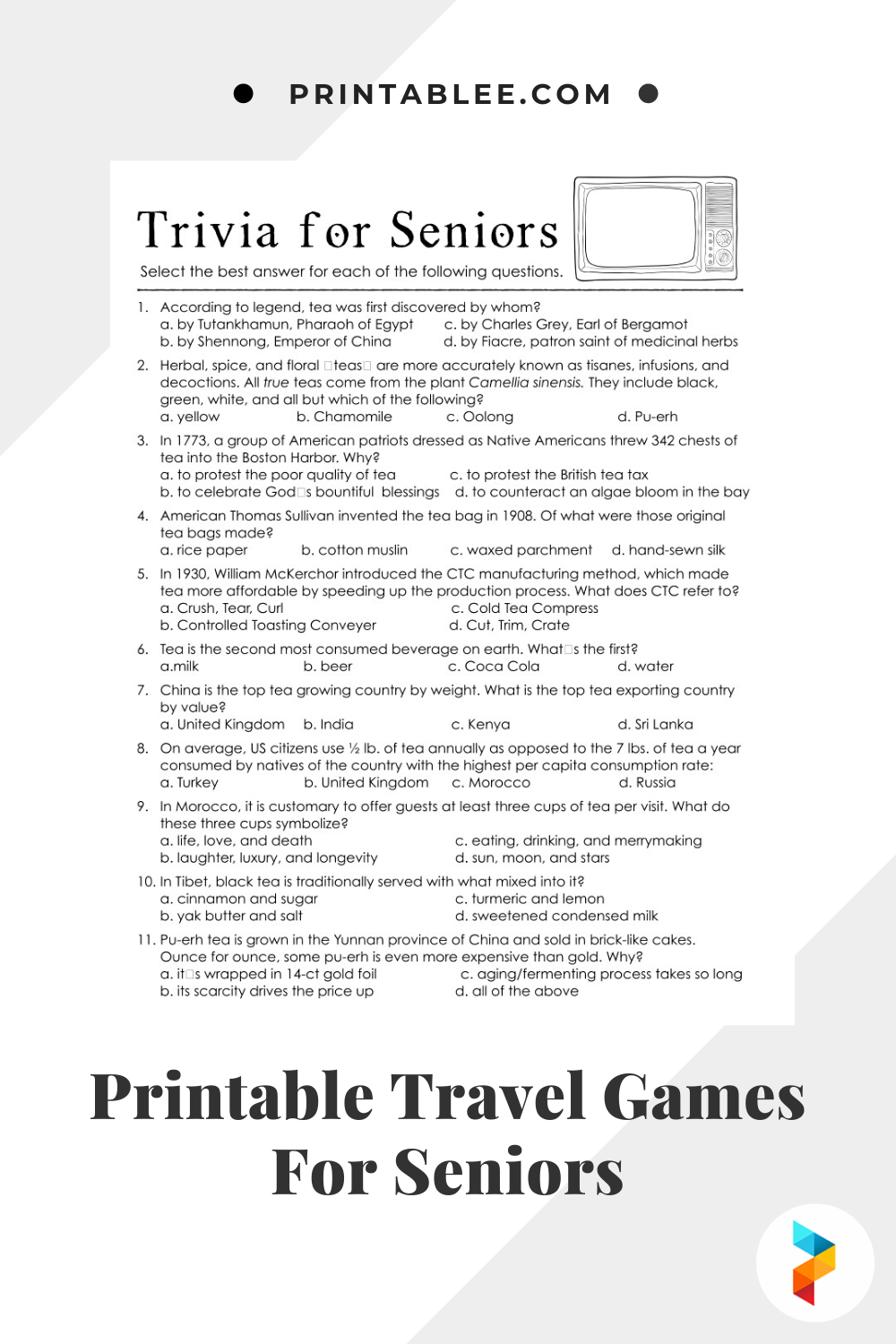 10 Best Printable Travel Games For Seniors Printablee Com