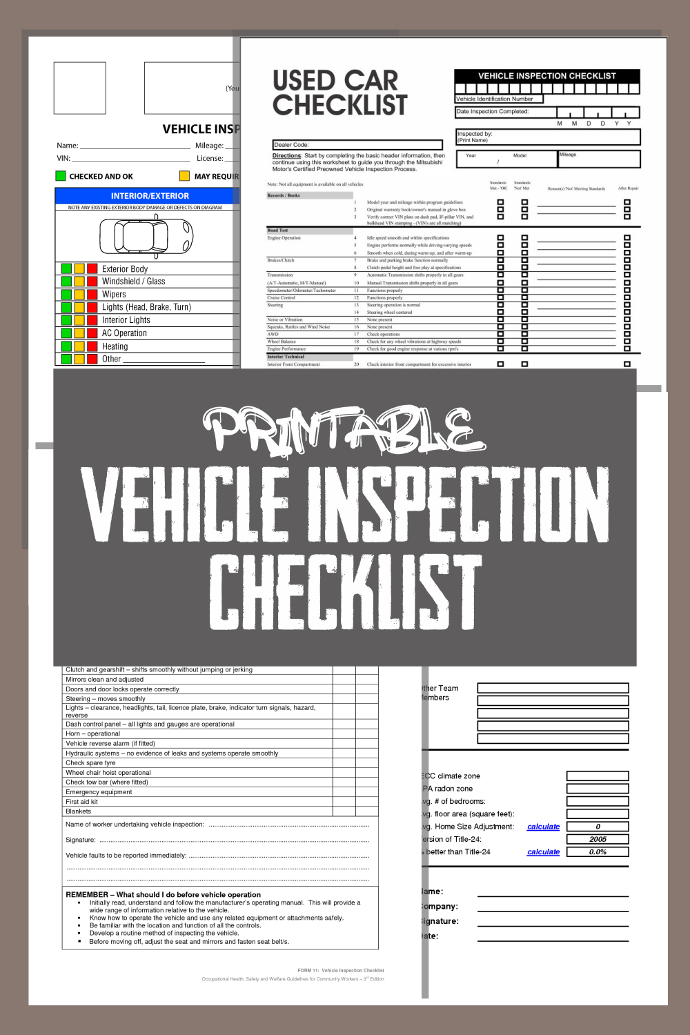 10 Best Printable Vehicle Inspection Checklist