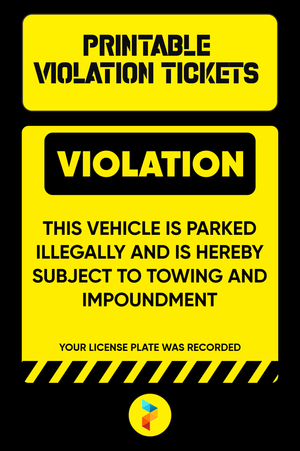 22 Best Free Printable Violation Tickets - printablee.com With Blank Parking Ticket Template