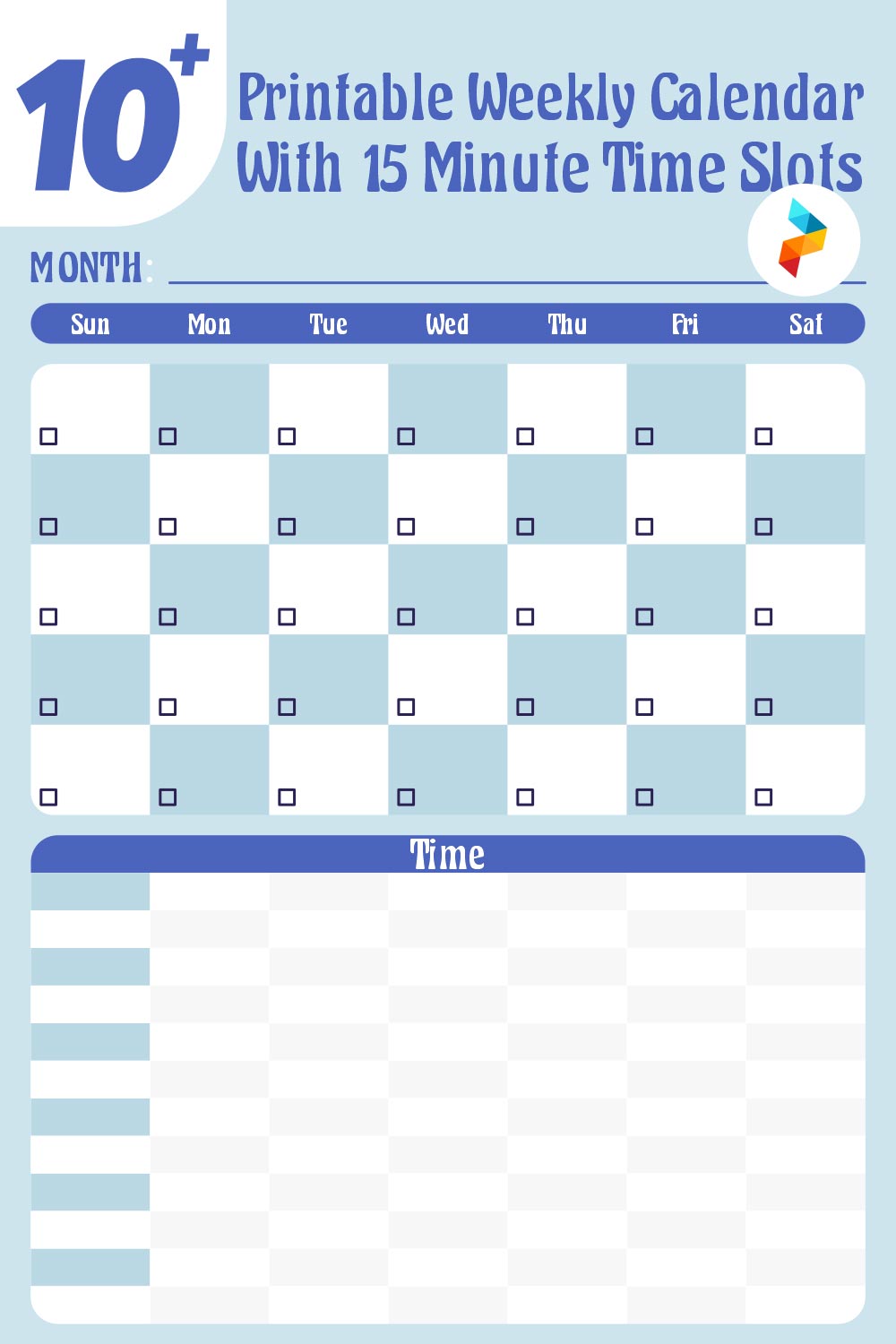 Weekly Calendar With 15 Minute Time Slots