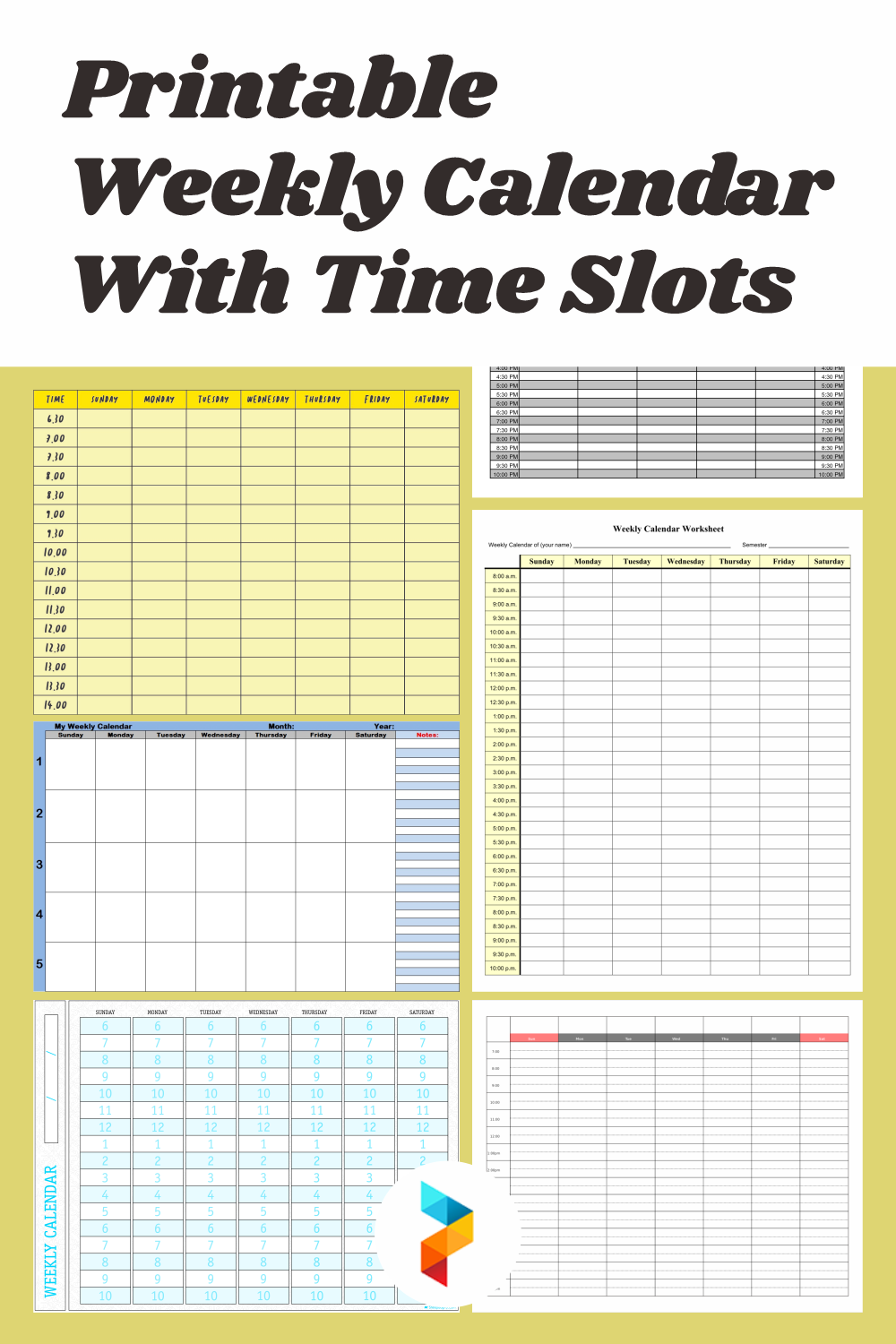 13 best printable weekly calendar with time slots printablee com