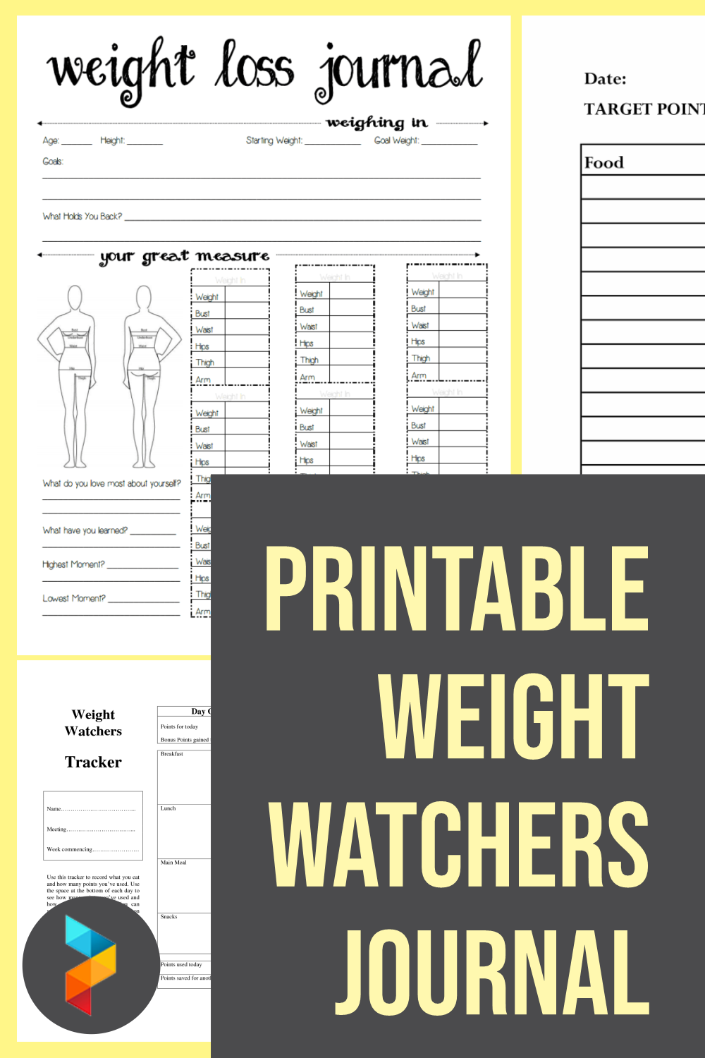 weight watchers points tracker template