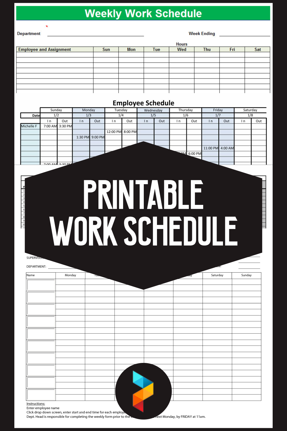 Printable Work Schedule