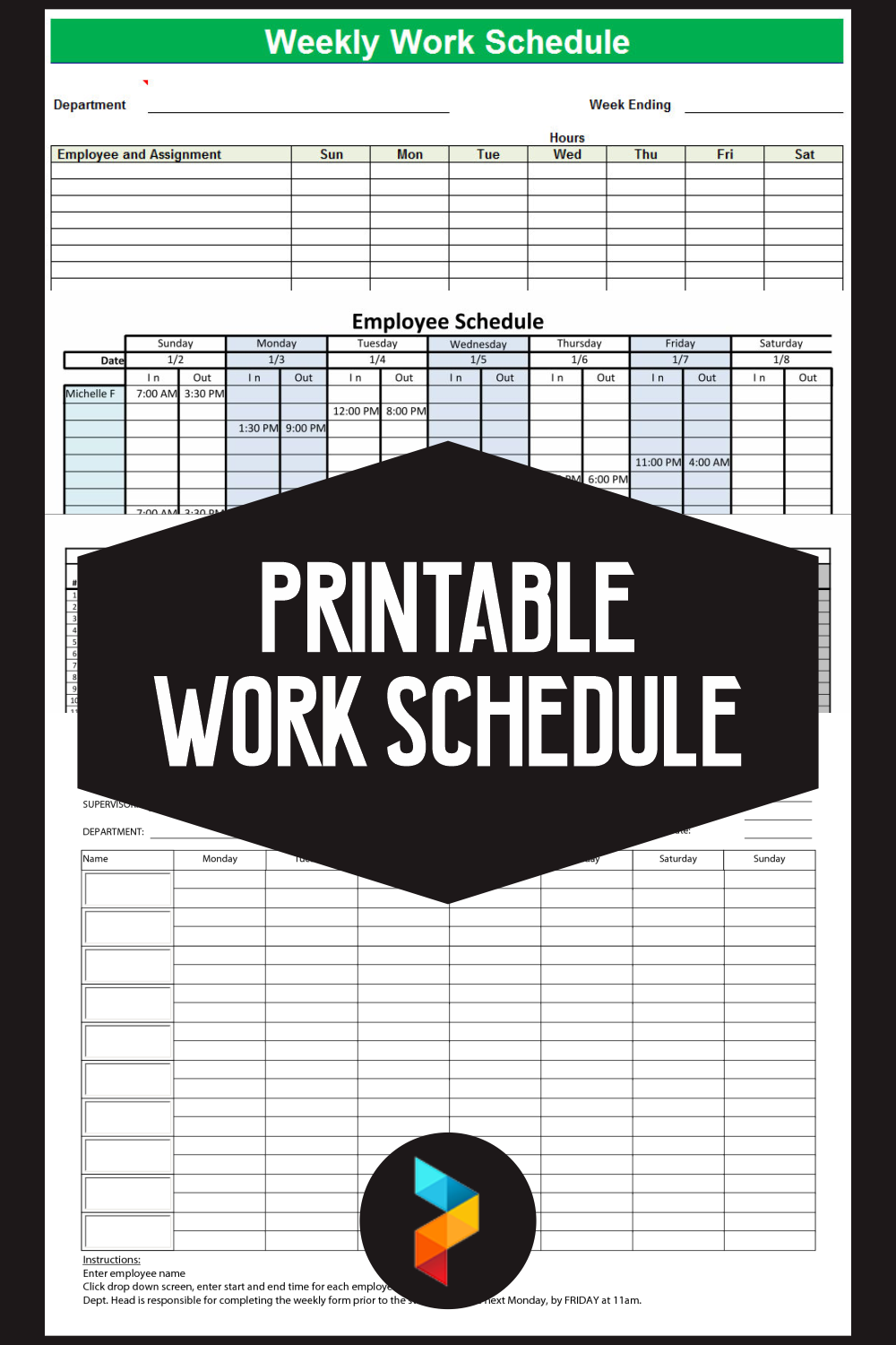 8 Best Printable Work Schedule - printablee.com