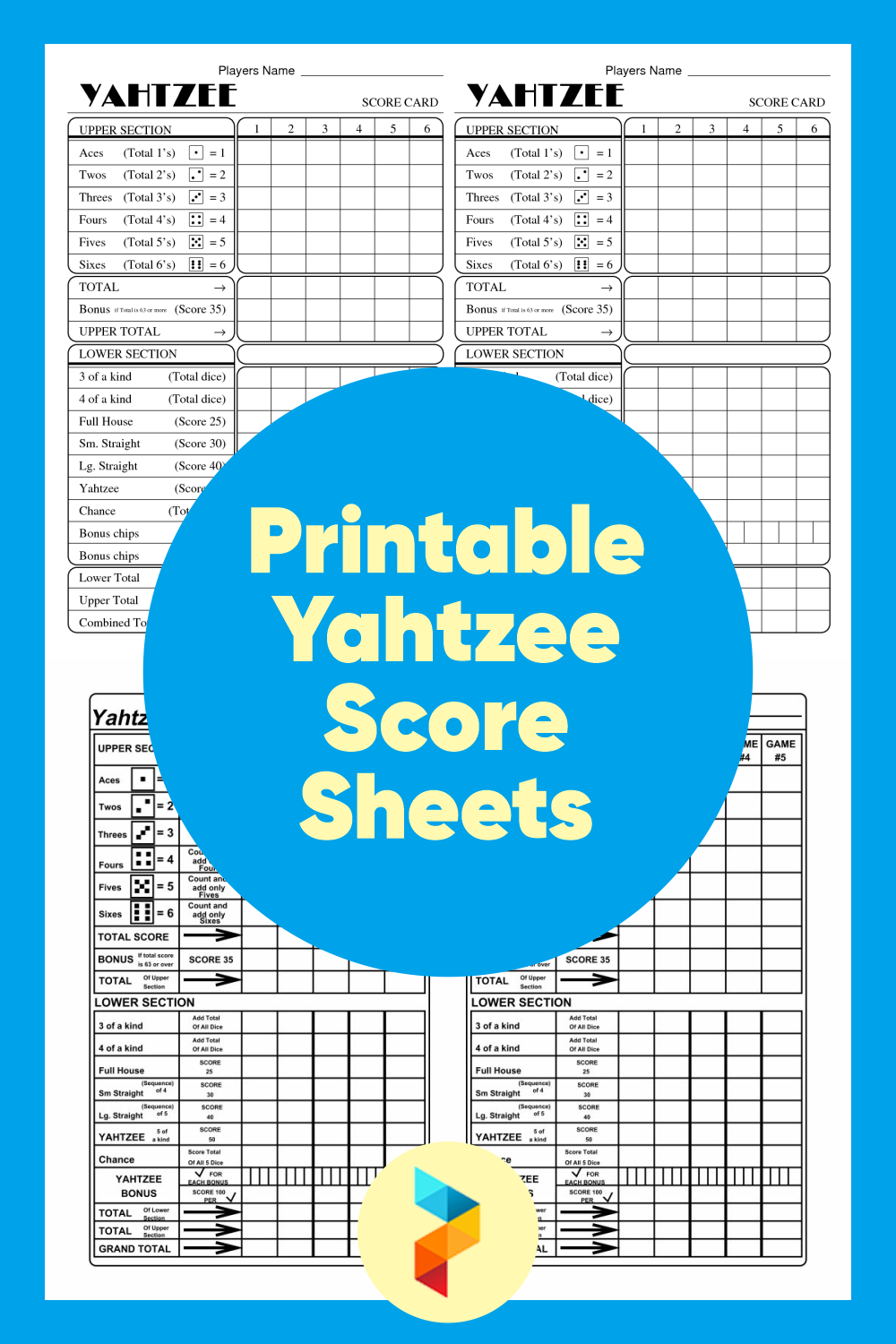 10 best printable yahtzee score sheets printablee com