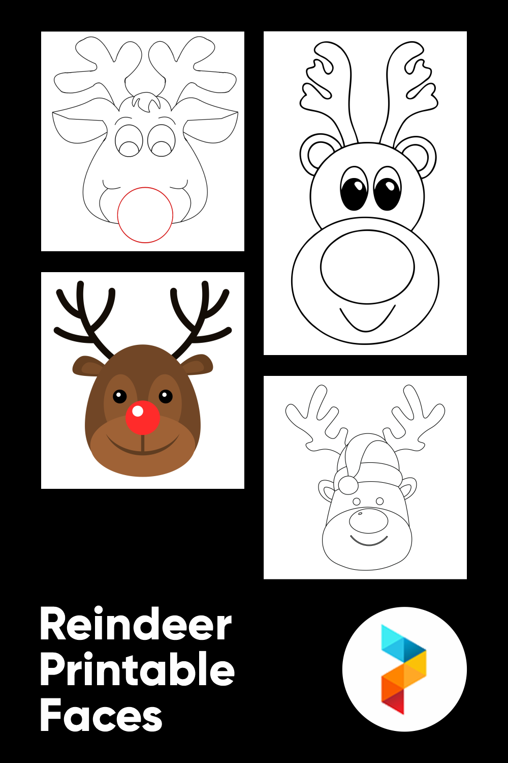 Cute Reindeer Head Template