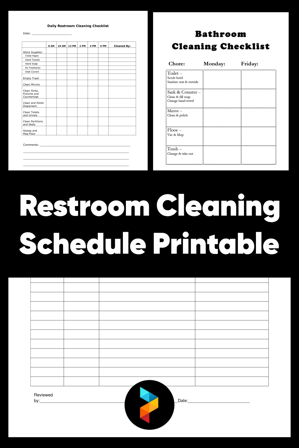 Restroom Cleaning Schedule Printable