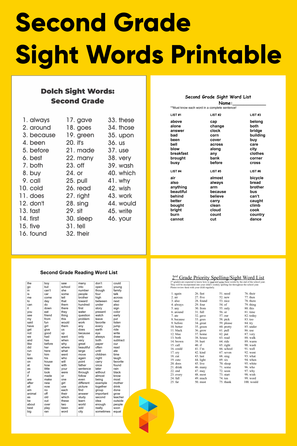 2nd Grade Sight Words Worksheet