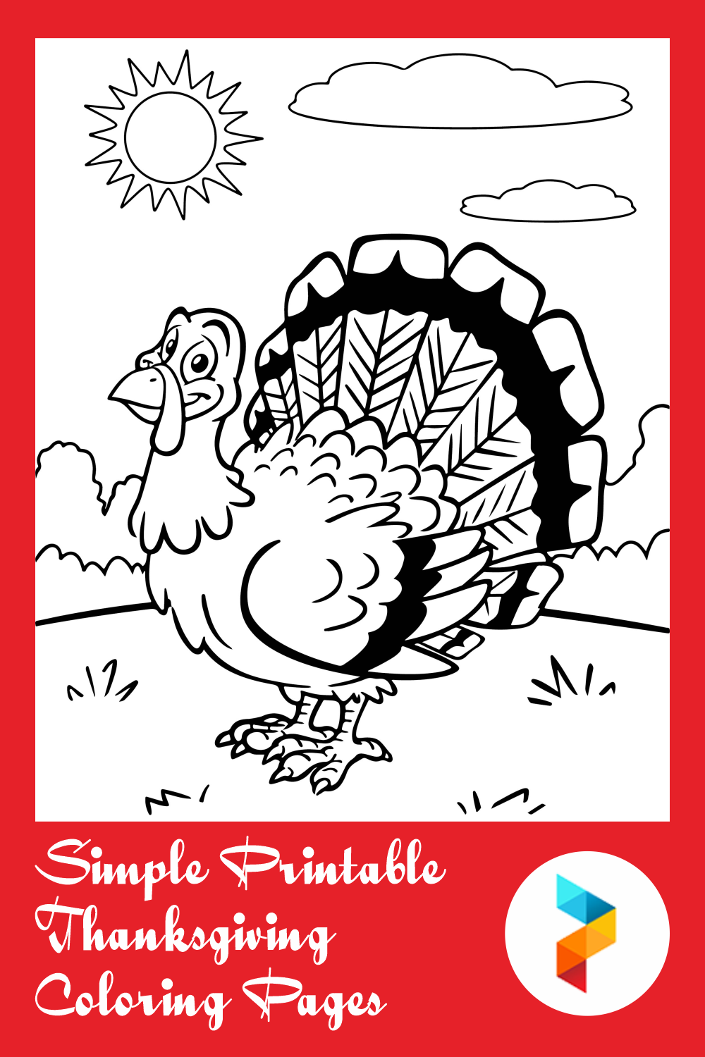 Simple  Thanksgiving Coloring Pages