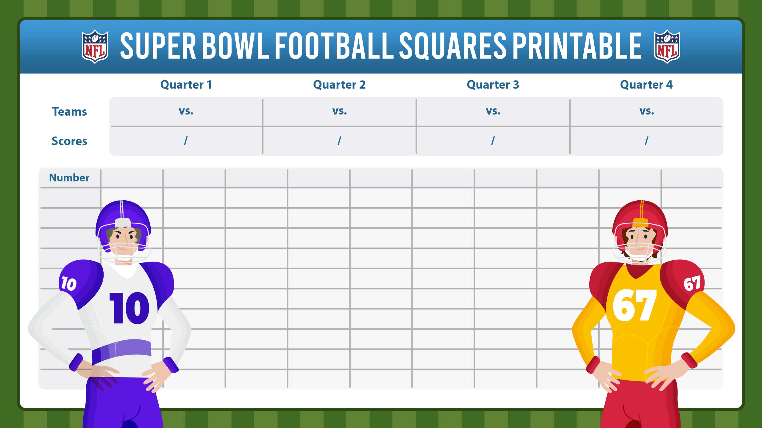 Super Bowl Football Squares