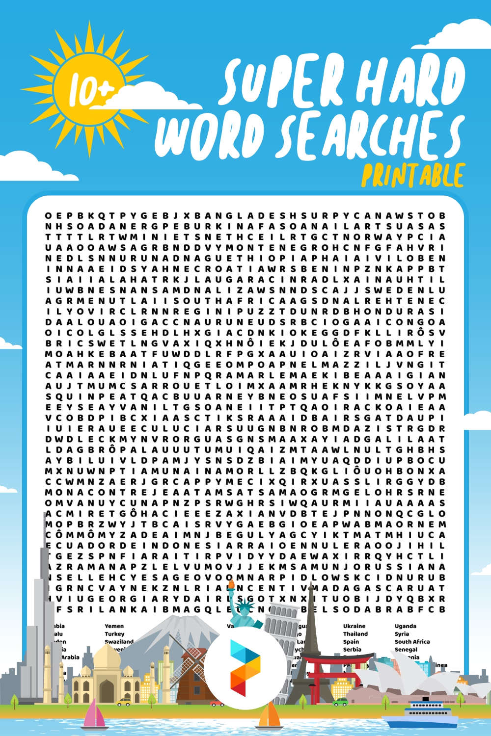 Super Hard Word Searches Printable