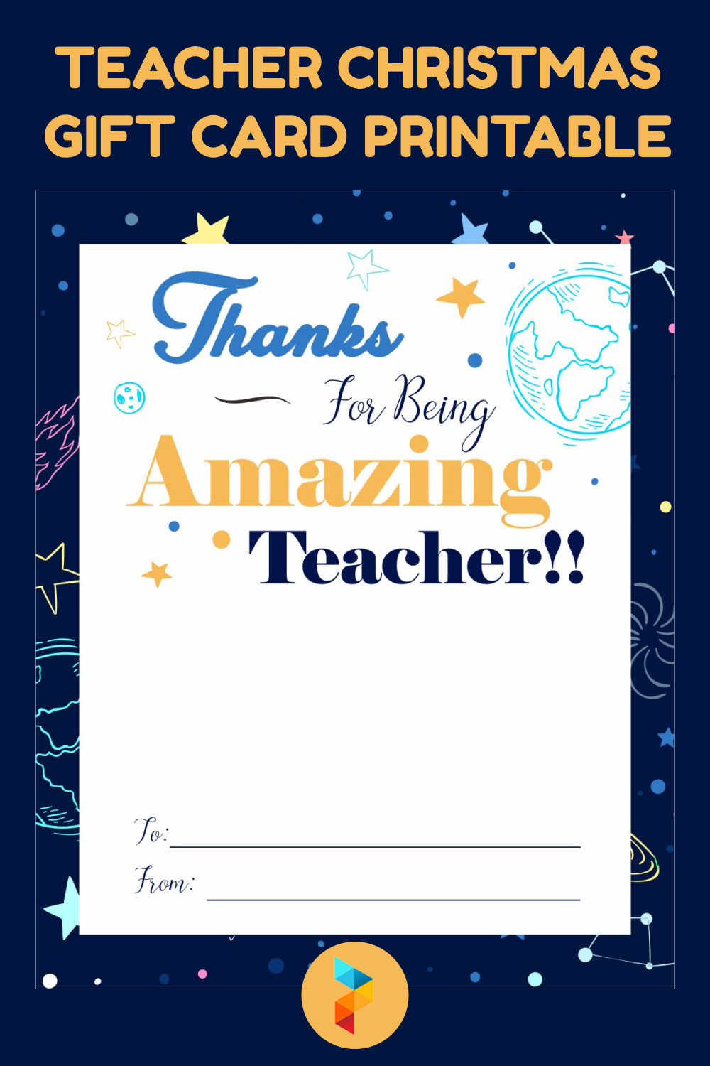 Teacher Christmas Gift Card Printable