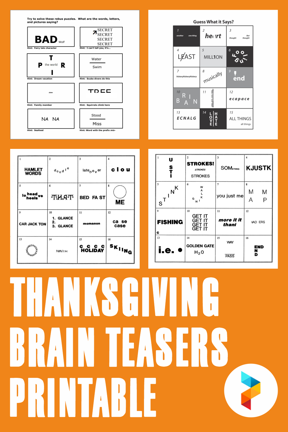 Thanksgiving Brain Teasers