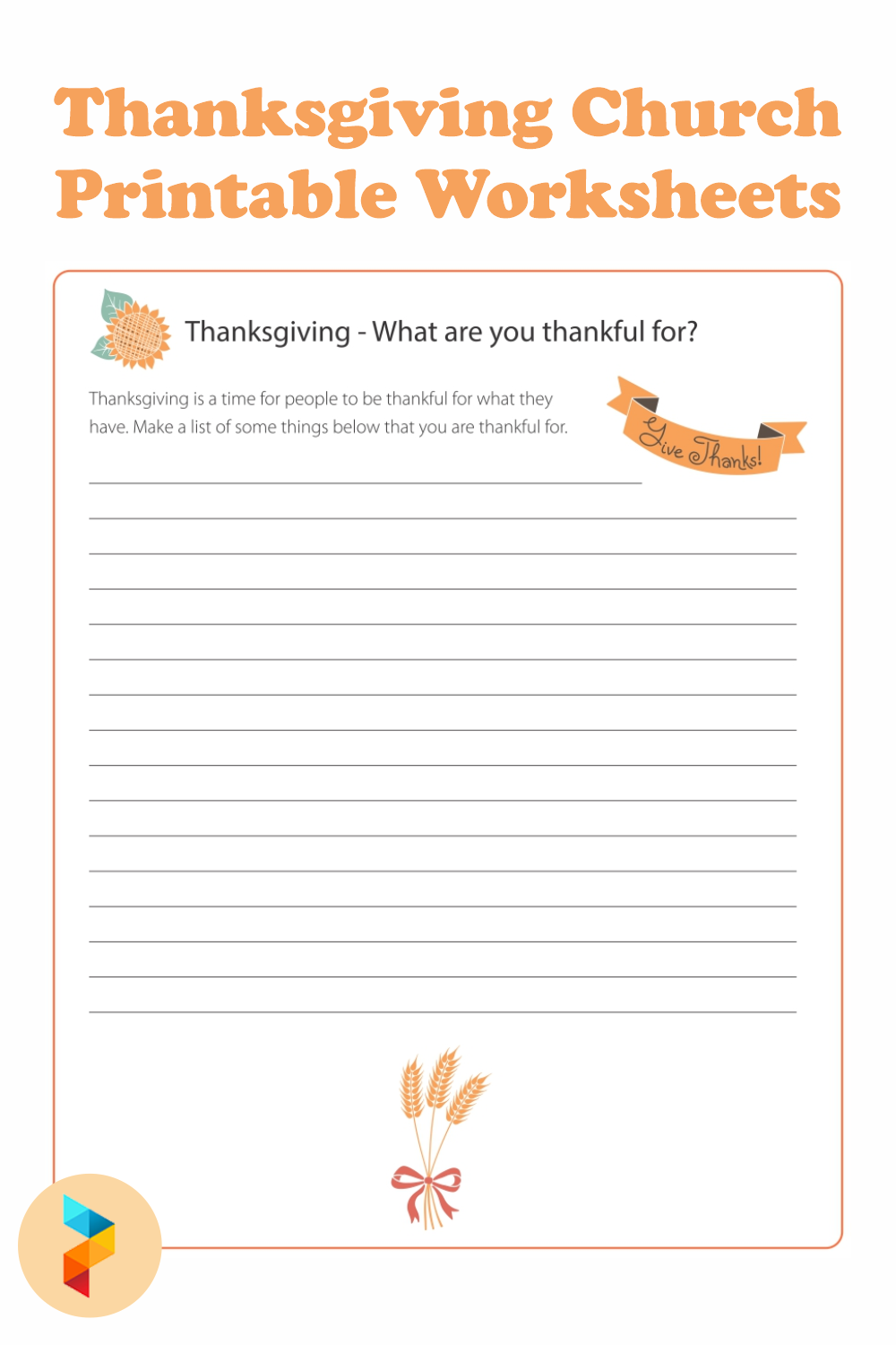 Thanksgiving Church Worksheets