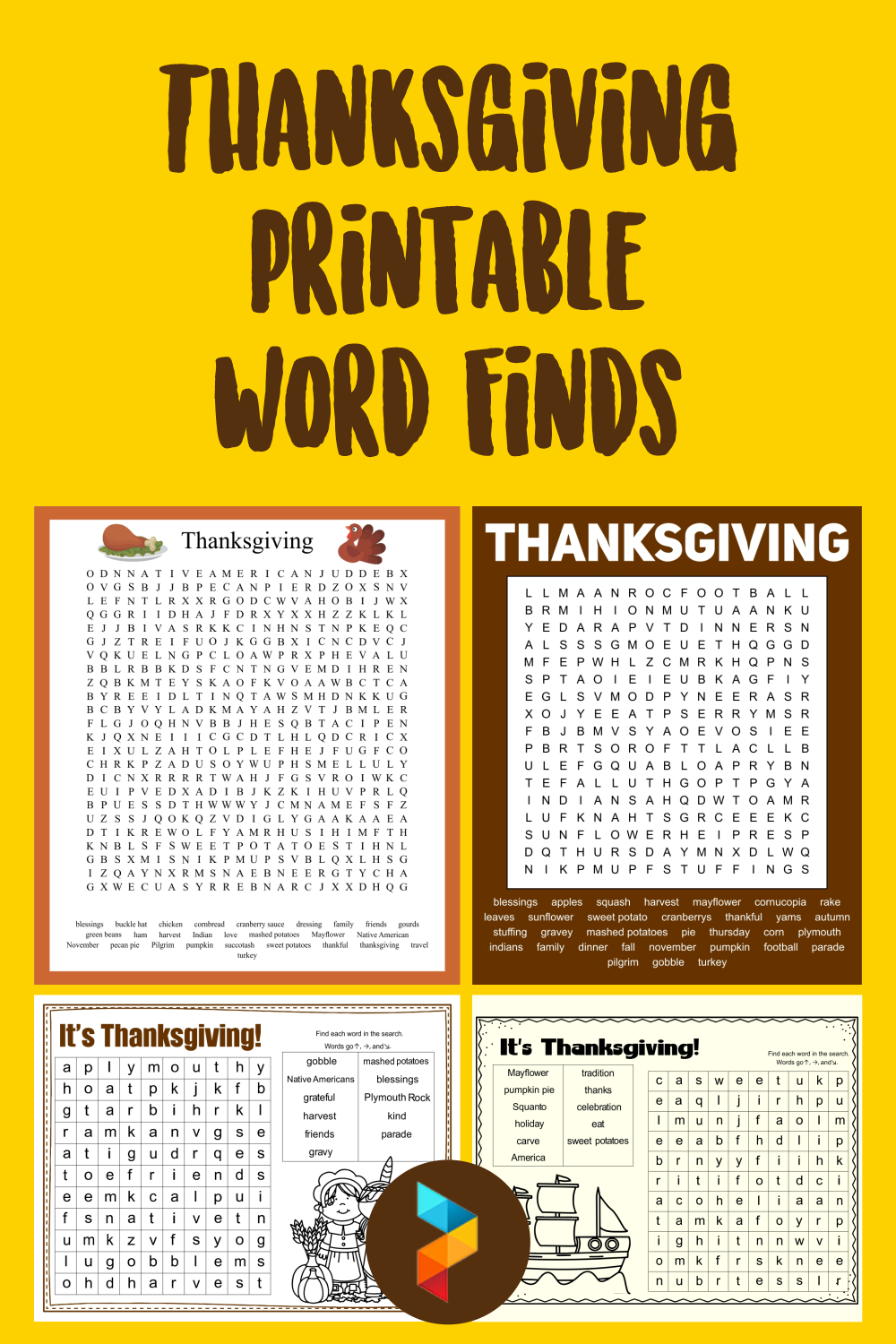 Thanksgiving Word Finds