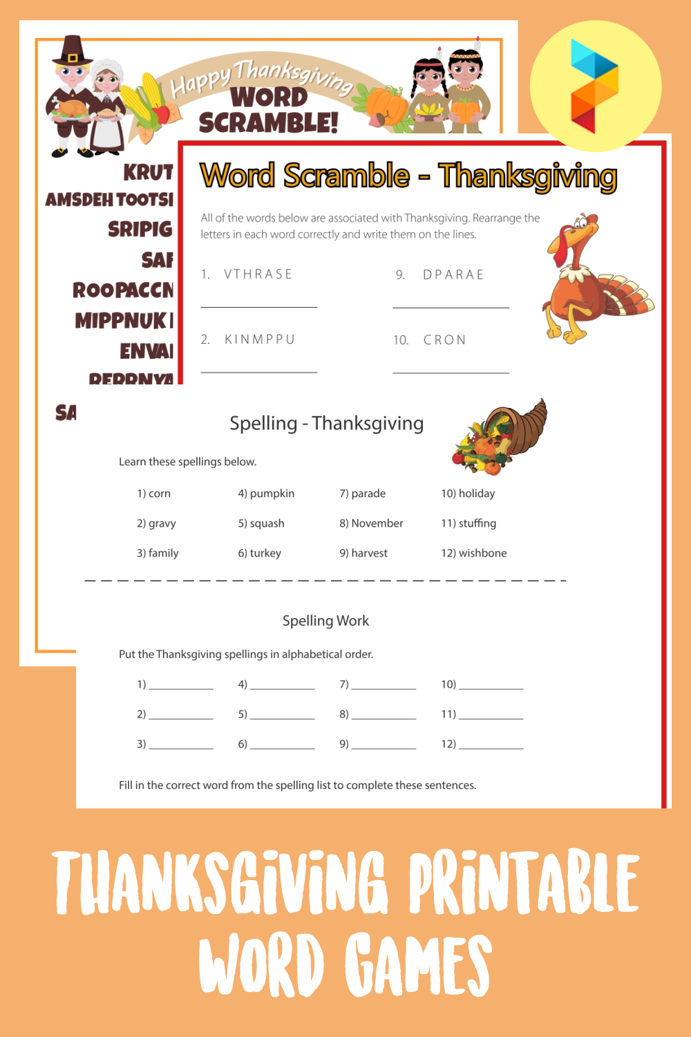 Thanksgiving  Word Games