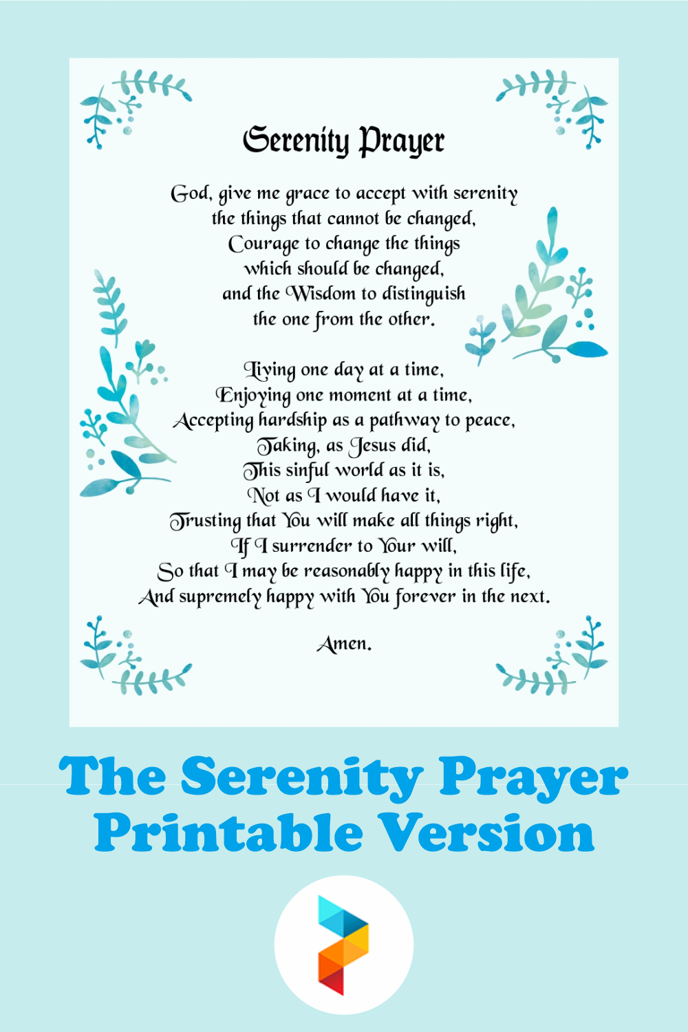 10 Best The Serenity Prayer Printable Version PDF For Free At Printablee