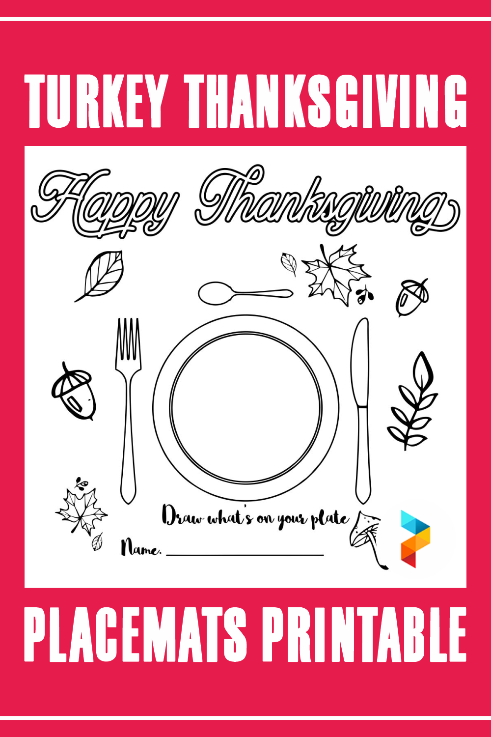 Turkey Thanksgiving Placemats