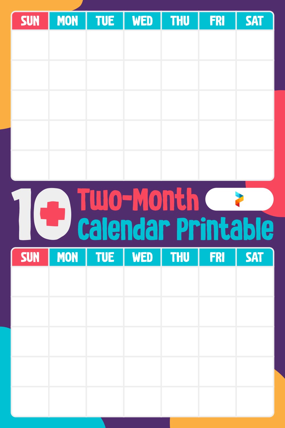 10 Best TwoMonth Calendar Printable PDF for Free at Printablee