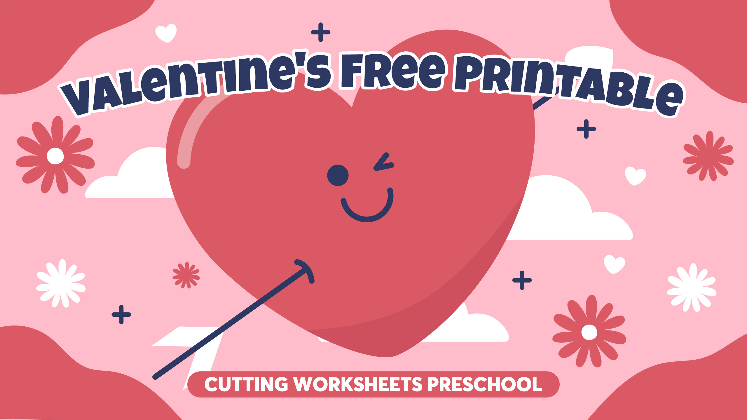 Valentine's   Cutting Worksheets Preschool