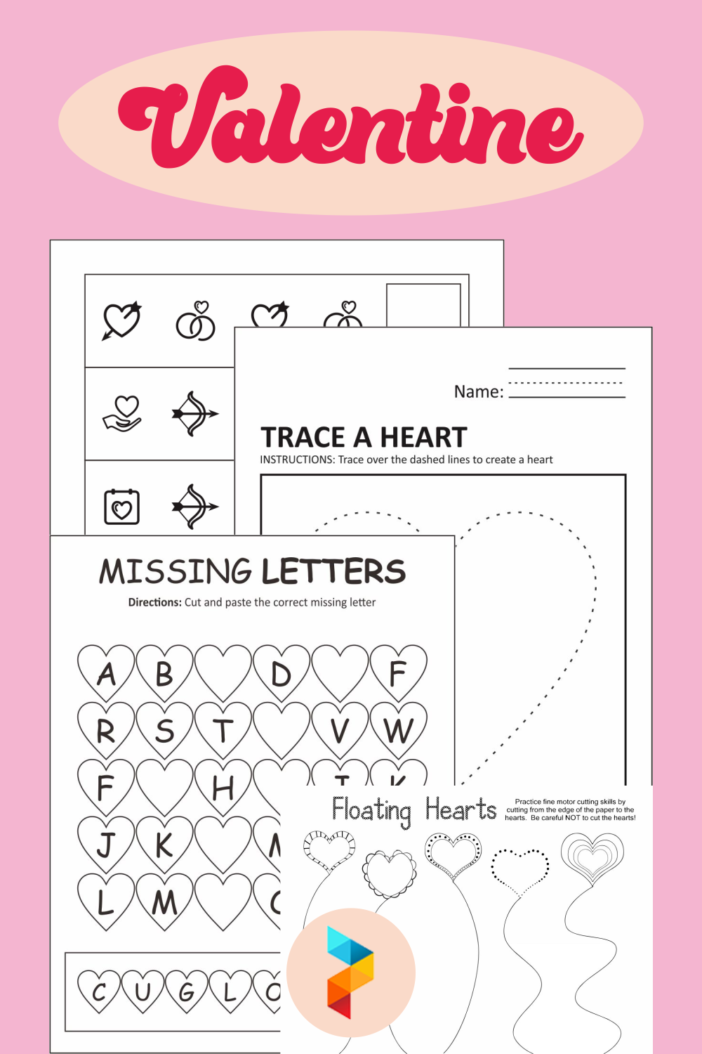 7 Best Valentine's Free Printable Cutting Worksheets Preschool