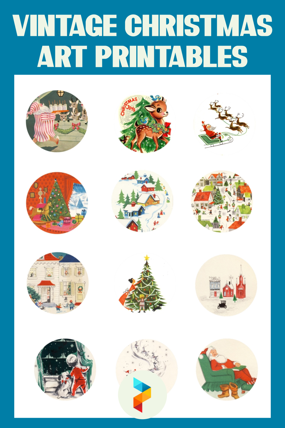 6 Best Vintage Christmas Art Free Printables PDF for Free at Printablee