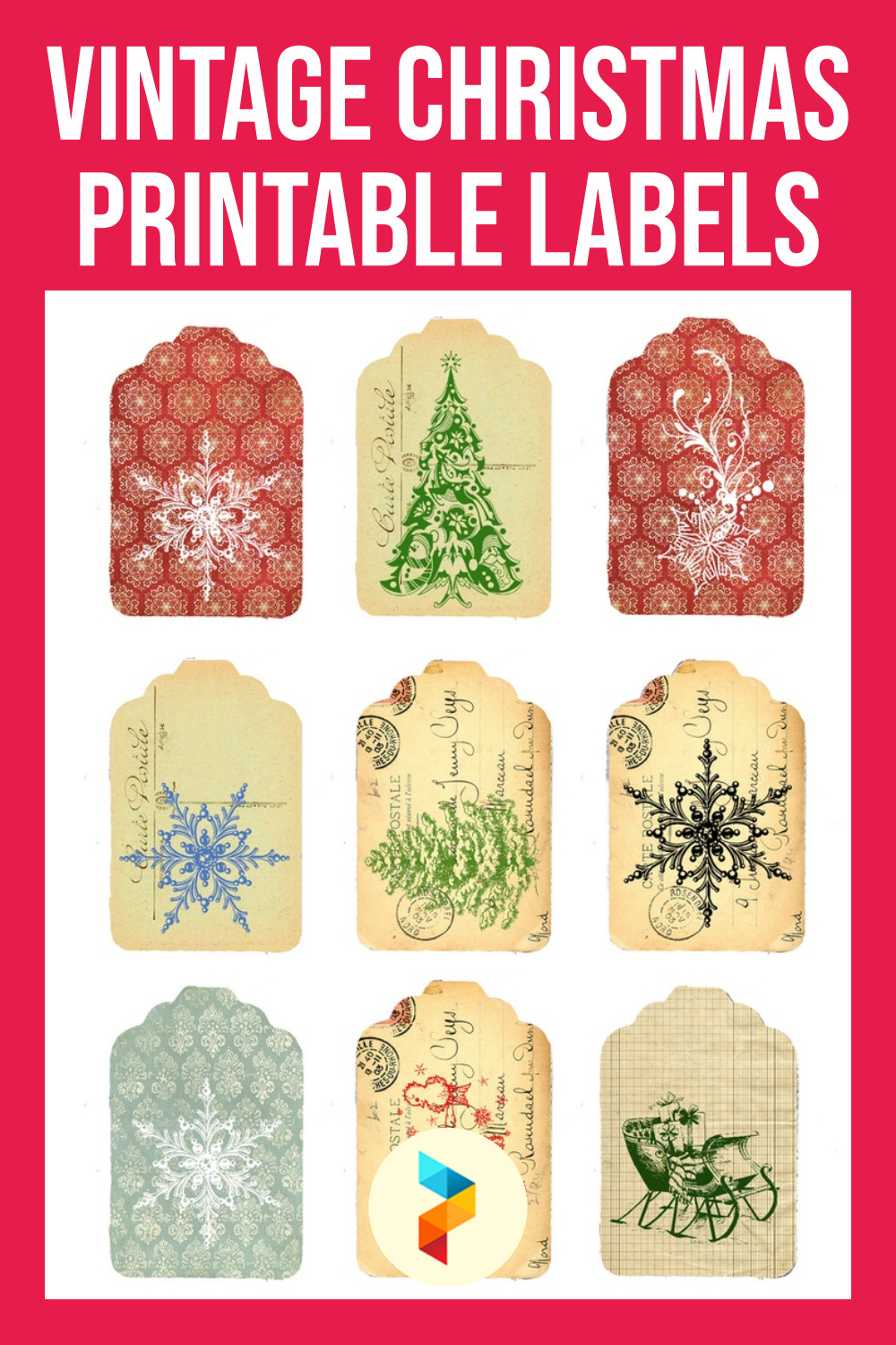 Vintage Christmas Printable Labels