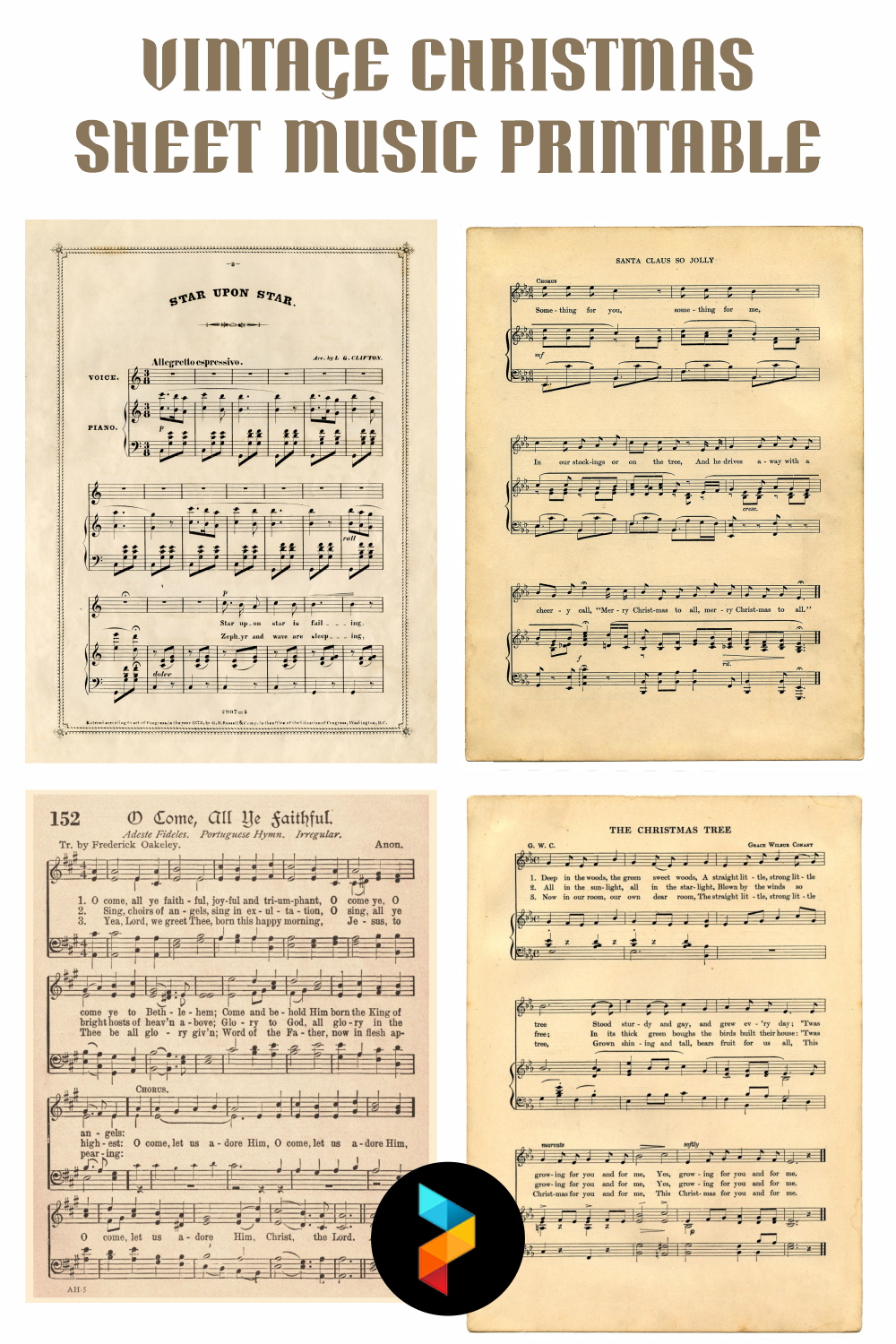 Vintage Christmas Sheet Music Printable