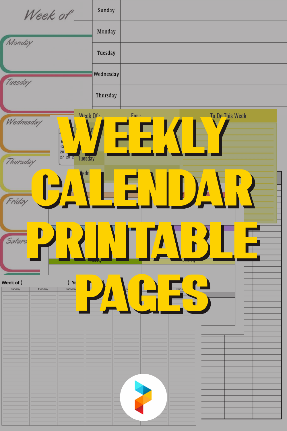 Weekly Calendar Printable Pages