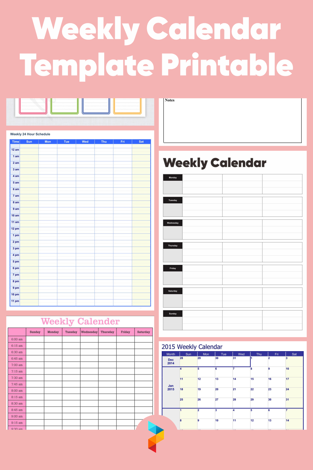 Weekly Calendar Template Printable