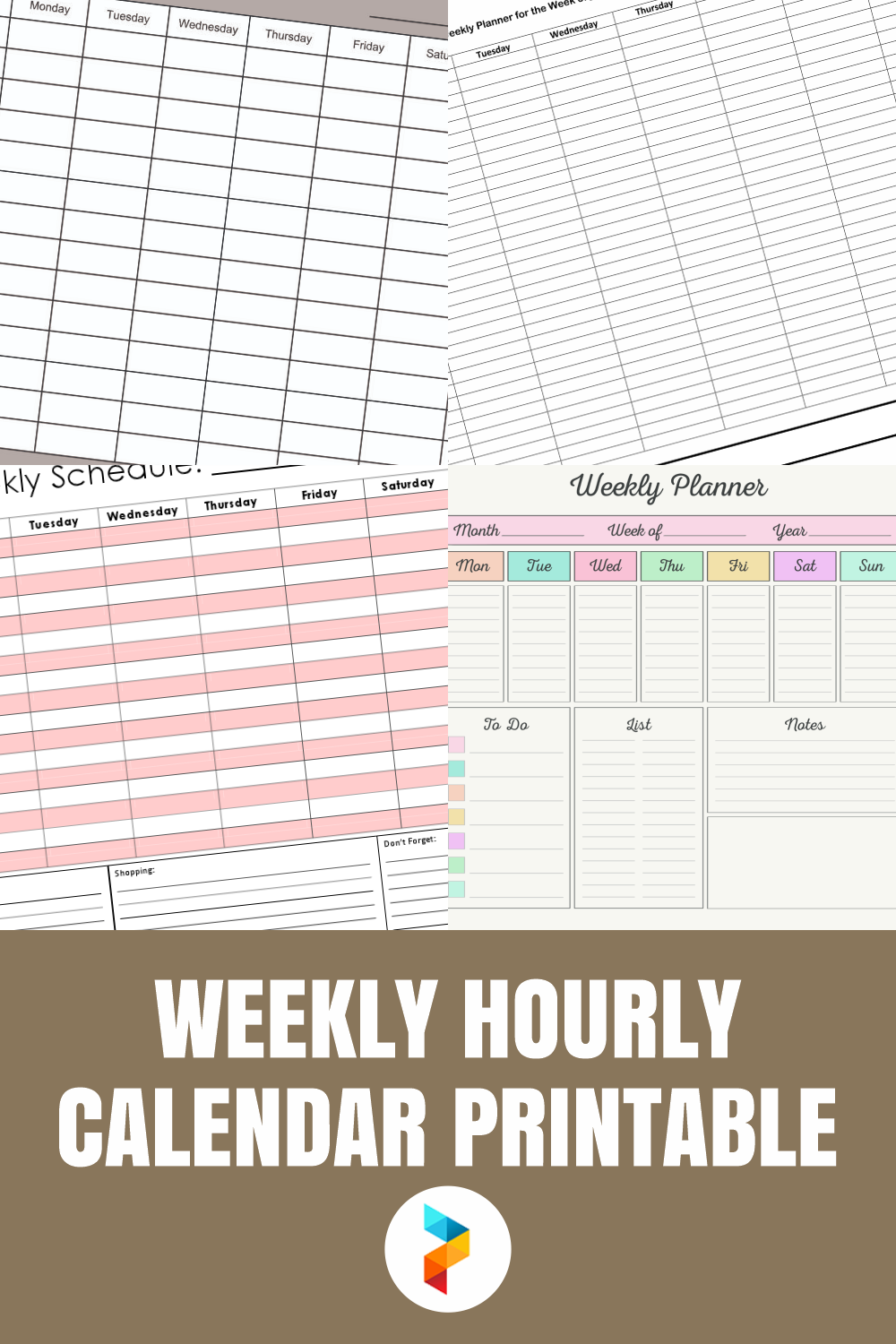 Weekly Hourly Calendar Printable
