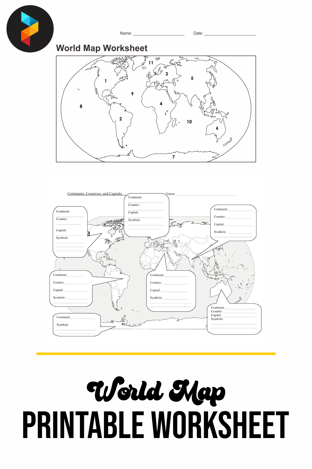 10 Best World Map Printable Worksheet PDF for Free at Printablee